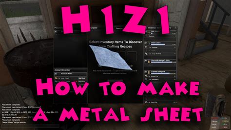 metal sheet h1z1|Crafting List (Large) : r/h1z1 .